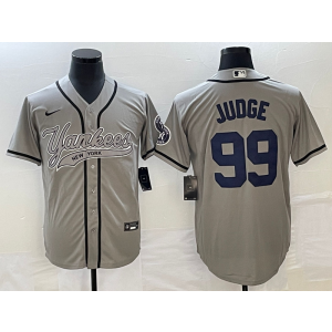 MLB Yankees 99 Aaron Judge Grey Baseball Nike Cool Base Men Jersey