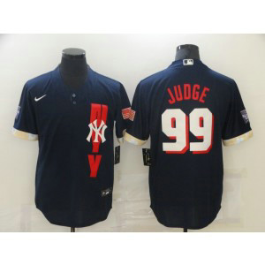 MLB Yankees 99 Aaron Judge Navy 2021 All-Star Cool Base Men Jersey