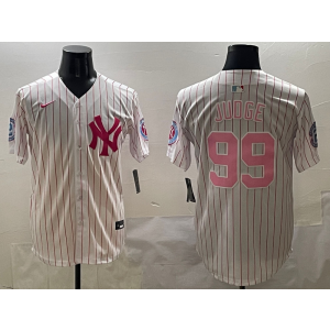 MLB Yankees 99 Aaron Judge Pink Nike Cool Base Men Jersey