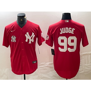 MLB Yankees 99 Aaron Judge Red Nike Cool Base Men Jersey