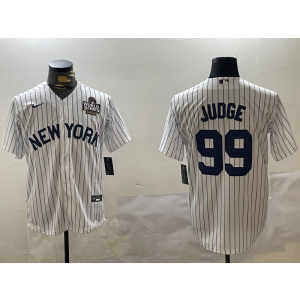 MLB Yankees 99 Aaron Judge White 2024 World Series Nike Cool Base Men Jersey