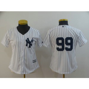 MLB Yankees 99 Aaron Judge White Cool Base Women Jersey