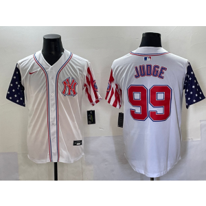 MLB Yankees 99 Aaron Judge White USA Flag Nike Cool Base Men Jersey