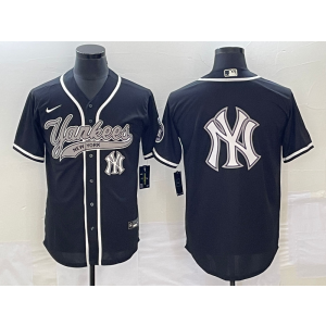 MLB Yankees Blank Black Baseball Logo Nike Men Jersey