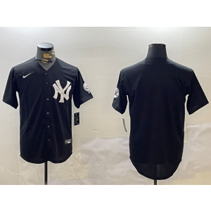 MLB Yankees Blank Black Nike Cool Base Men Jersey