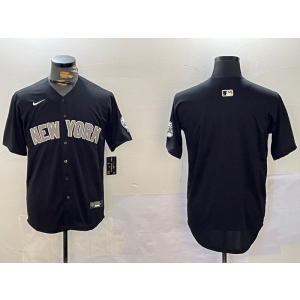 MLB Yankees Blank Black Nike Cool Base Men Jersey