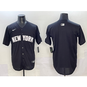 MLB Yankees Blank Black Nike Cool Base Men Jersey
