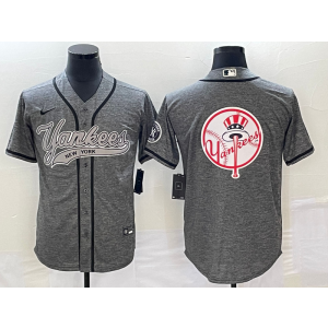 MLB Yankees Blank Grey Baseball Logo Nike Men Jersey