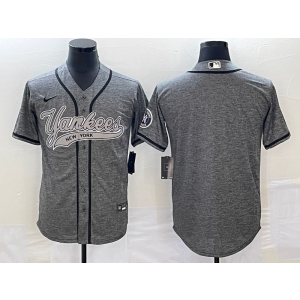 MLB Yankees Blank Grey Baseball Nike Men Jersey
