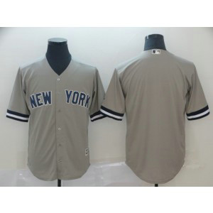 MLB Yankees Blank Grey New Cool Base Men Jersey