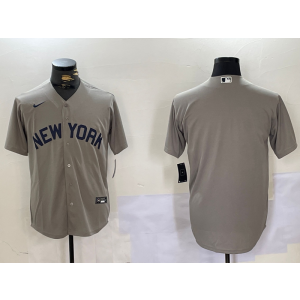 MLB Yankees Blank Grey Nike Cool Base Men Jersey