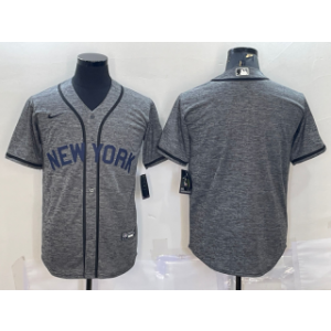 MLB Yankees Blank Grey Nike Cool Base Men Jersey
