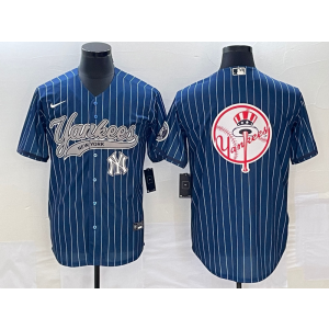 MLB Yankees Blank Navy Baseball Logo Nike Men Jersey
