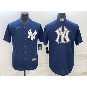 MLB Yankees Blank Navy Baseball Logo Nike Men Jerseys