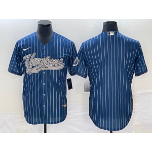 MLB Yankees Blank Navy Baseball Nike Men Jersey