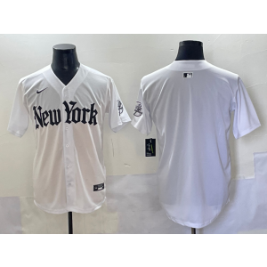 MLB Yankees Blank New White Nike Cool Base Men Jersey