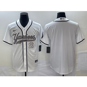 MLB Yankees Blank White Baseball Logo Nike Men Jersey