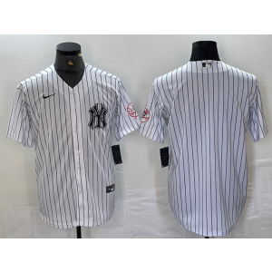 MLB Yankees Blank White Nike Cool Base Men Jersey