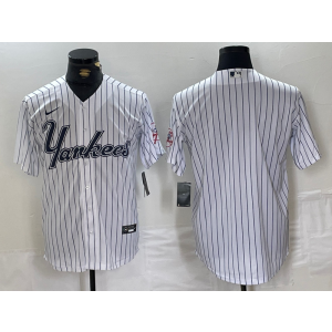 MLB Yankees Blank White Nike Cool Base Men Jersey