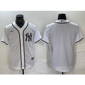 MLB Yankees Blank White Nike Cool Base Men Jersey