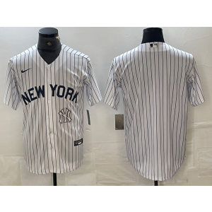 MLB Yankees Blank White Nike Cool Base Men Jersey