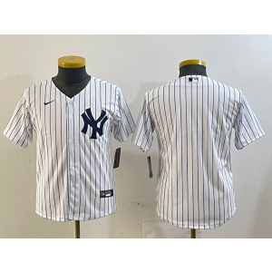 MLB Yankees Blank White Nike Cool Base Youth Jersey