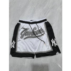 MLB Yankees Grey White Shorts