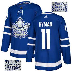 Maple Leafs 11 Zach Hyman Blue Glittery Edition Adidas Jersey