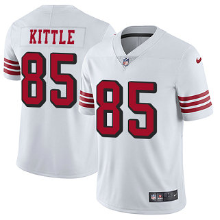 Men's 49ers #85 George Kittle White Rush Stitched Nike NFL Vapor Untouchable Limited Jersey