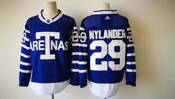 Men's Adidas Maple Leafs 29 William Nylander Blue 1918 Arenas Throwback NHL Jersey