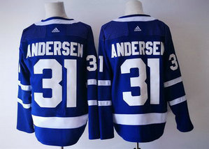Men's Adidas Maple Leafs 31 Frederik Andersen Blue NHL Jersey