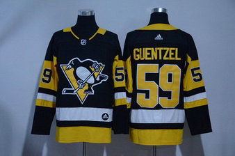 Men's Adidas Penguins 59 Jake Guentzel Black NHL Stitched Hockey Jersey