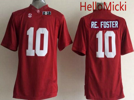 Men's Alabama Crimson Tide #10 Reuben Foster Red 2016 BCS College Football Nike Limited Jersey