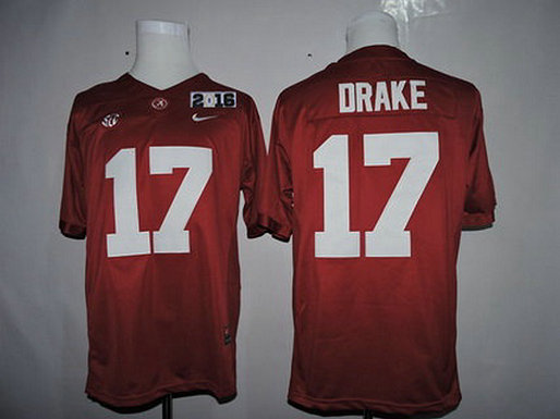 Men's Alabama Crimson Tide #17 Kenyan Drake Red 2016 BCS College Football Nike Limited Jersey