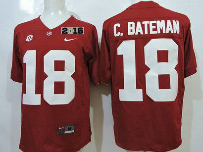 Men's Alabama Crimson Tide #18 Cooper Bateman Red 2016 BCS College Football Nike Limited Jersey