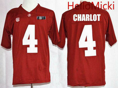 Men's Alabama Crimson Tide #4 Daylon Charlot Red 2016 BCS College Football Nike Limited Jersey