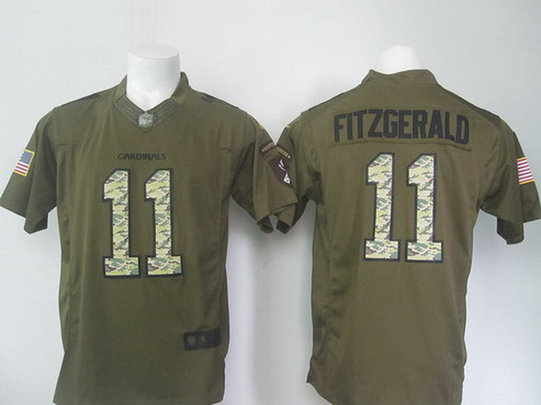 Men's Arizona Cardinals #11 Larry Fitzgerald Green Salute to Service 2015 NFL Nike Limited Jersey