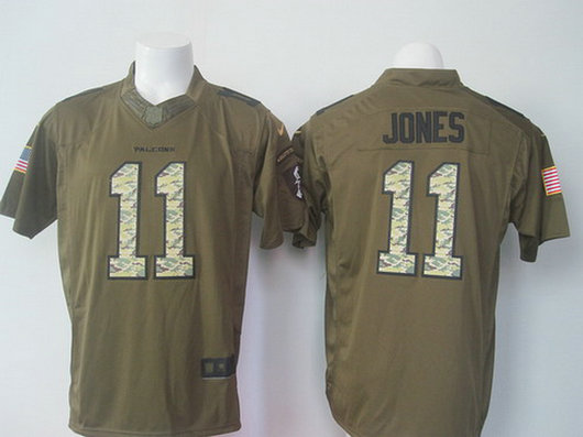Men's Atlanta Falcons #11 Julio Jones Green Salute to Service 2015 NFL Nike Limited Jersey