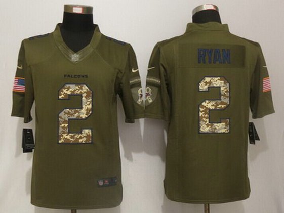 Men's Atlanta Falcons #2 Matt Ryan Green Salute to Service 2015 NFL Nike Limited Jersey