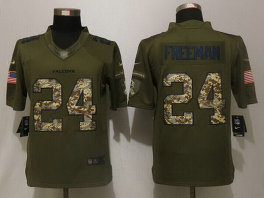 Men's Atlanta Falcons #24 Devonta Freeman Green Salute to Service 2015 NFL Nike Limited Jersey