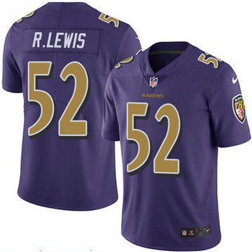 Men's Baltimore Ravens #52 Ray Lewis Purple 2016 Color Rush Stitched NFL Nike Jersey