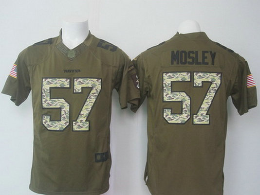 Men's Baltimore Ravens #57 C.J. Mosley Green Salute to Service 2015 NFL Nike Limited Jersey