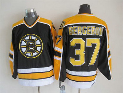 Men's Boston Bruins #37 Patrice Bergeron 1996-97 Black CCM Vintage Throwback Jersey