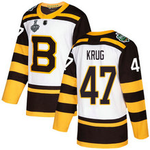 Men's Boston Bruins #47 Torey Krug 2019 Stanley Cup Final White Authentic 2019 Winter Classic Bound Stitched Hockey Jersey