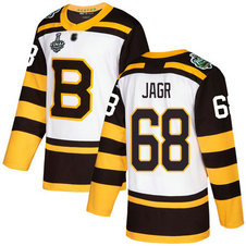Men's Boston Bruins #68 Jaromir Jagr 2019 Stanley Cup Final White Authentic 2019 Winter Classic Bound Stitched Hockey Jersey