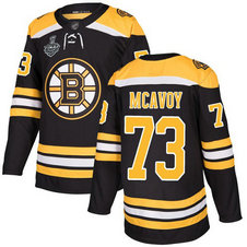 Men's Boston Bruins #73 Charlie McAvoy 2019 Stanley Cup Final Black Home Authentic Bound Stitched Hockey Jersey