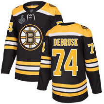 Men's Boston Bruins #74 Jake DeBrusk 2019 Stanley Cup Final Black Home Authentic Bound Stitched Hockey Jersey