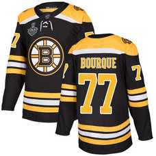Men's Boston Bruins #77 Ray Bourque 2019 Stanley Cup Final Black Home Authentic Bound Stitched Hockey Jersey