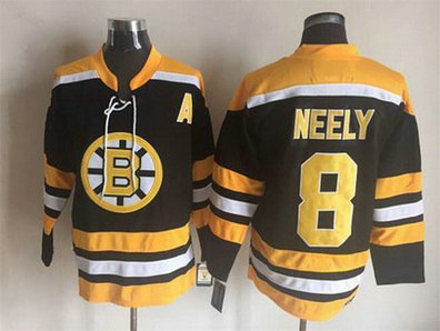 Men's Boston Bruins #8 Cam Neely 2007-08 Black CCM Vintage Throwback Jersey
