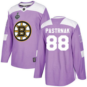 Men's Boston Bruins #88 David Pastrnak 2019 Stanley Cup Final Purple Authentic Fights Cancer Bound Stitched Hockey Jersey